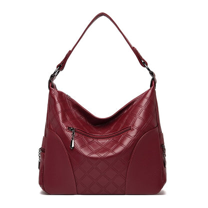 High Quality PU Leather Ladies Shoulder Bag Rhombus Pattern Stitching Designer Brand Messenger Bag Ladies Soft Handbag New
