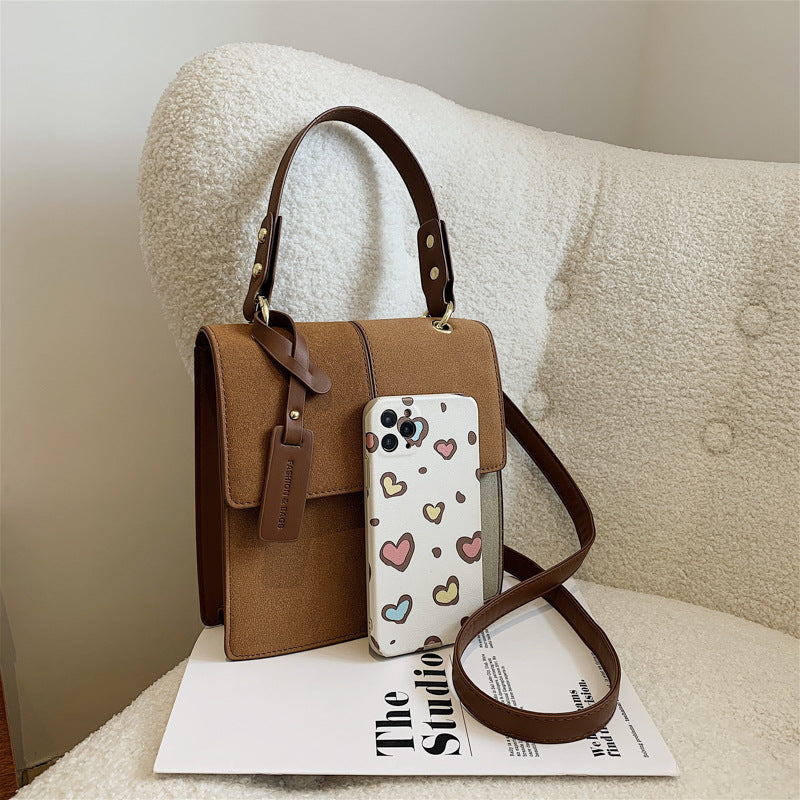 Trendy Fashion Ladies Handbag Bag New Simple Stitching Square Shoulder Messenger Bag