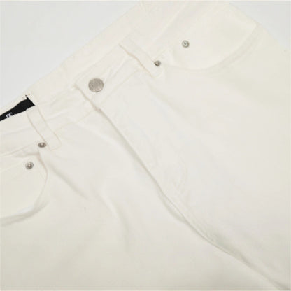 Street Style Men's Solid Color Simple Straight Leg Casual Loose Fit Jeans Pants
