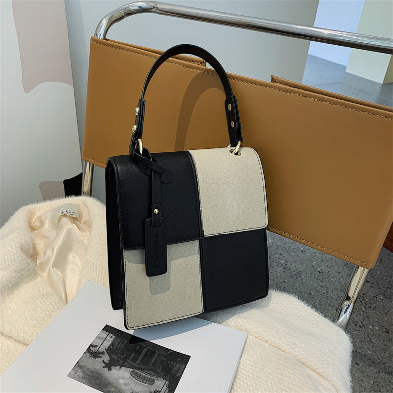 Trendy Fashion Ladies Handbag Bag New Simple Stitching Square Shoulder Messenger Bag