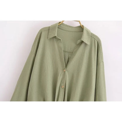 Women Shirts Youthful Elegant Women's Shirts Long Sleeve Top Linen Women Blouse Y2K Tops Solid Basics Vintage Blouse