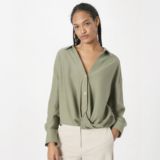 Women Shirts Youthful Elegant Women's Shirts Long Sleeve Top Linen Women Blouse Y2K Tops Solid Basics Vintage Blouse